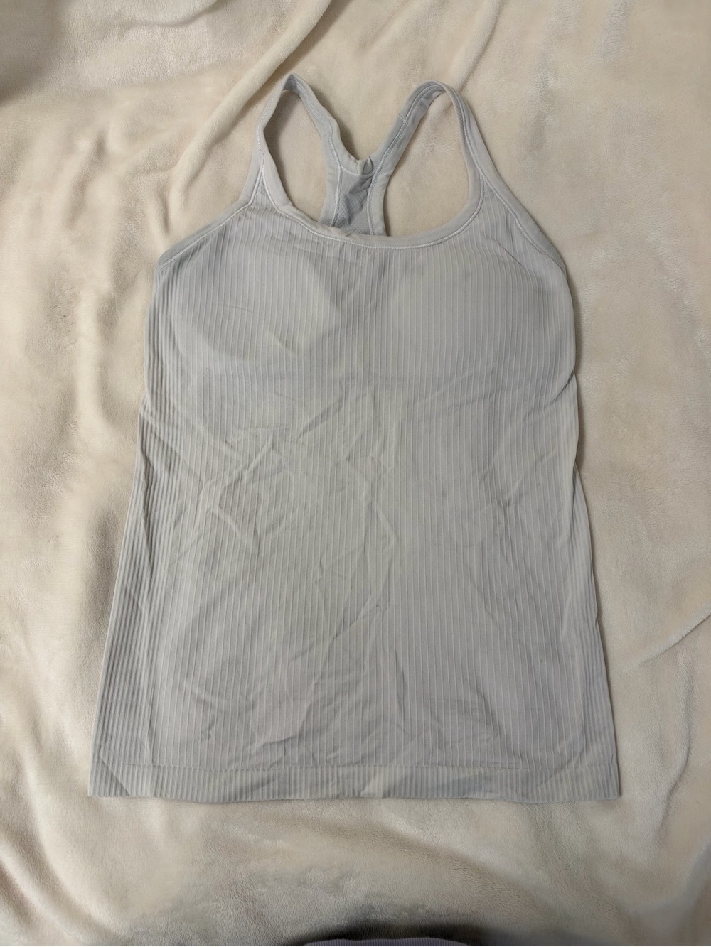 lululemon athletica White Ribbed Racerback Tank - Picture 2 of 3